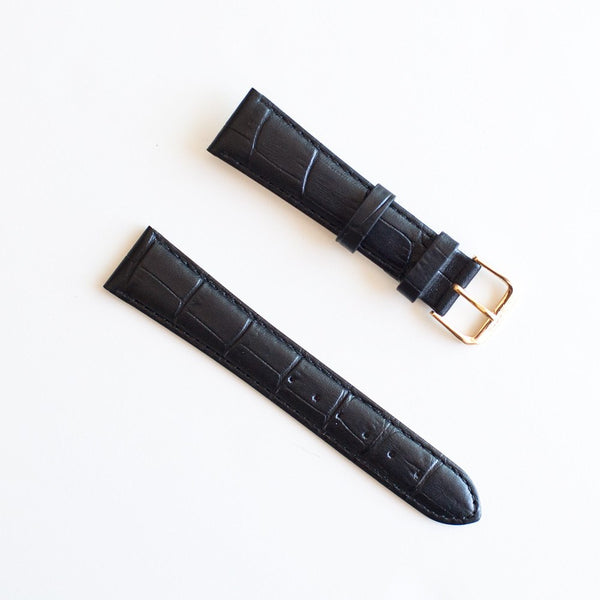 Alligator Embossed Leather Watch Strap