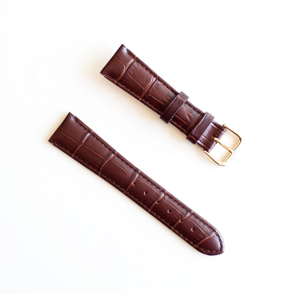 Alligator Embossed Leather Watch Strap