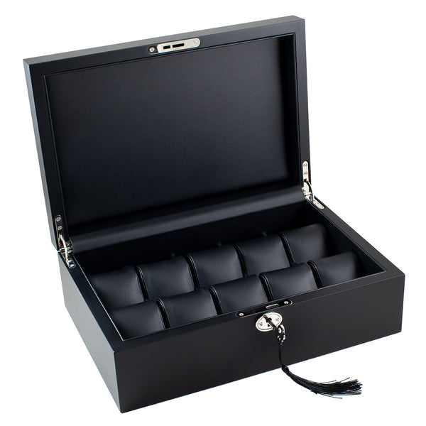 Madera 10 - Solid Top - Black - Watch Box