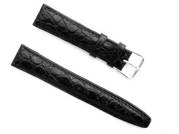 Crocodile Embossed Leather Watch Strap
