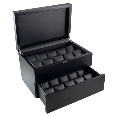 Madera 20 - Solid Top - Black - Watch Box