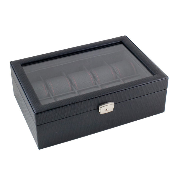 Carbon 10 - Red - Watch Box - Caddy Bay Collection