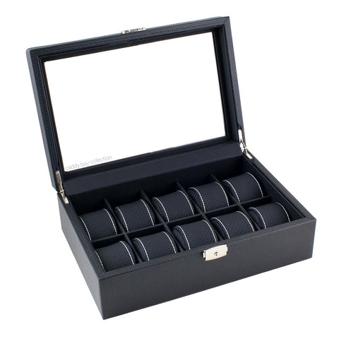 Carbon 10 - White - Watch Box - Caddy Bay Collection
