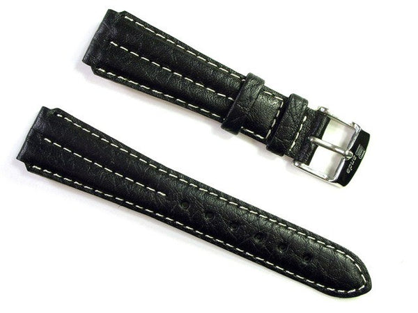 Double Ridge Leather Watch Band