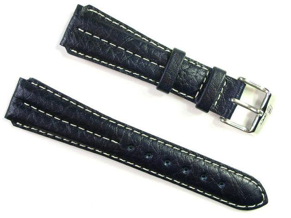 Double Ridge Leather Watch Band