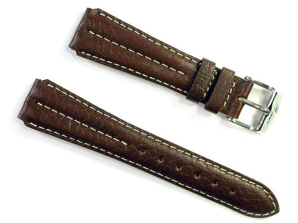 Double Ridge Leather Watch Band