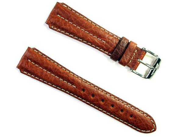 Double Ridge Leather Watch Band