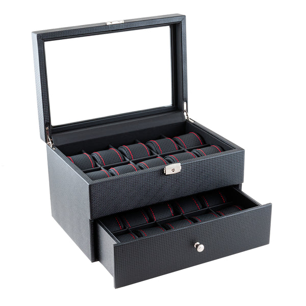 Carbon 20 - Red - Watch Box