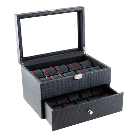 Carbon 20 - Red - Watch Box