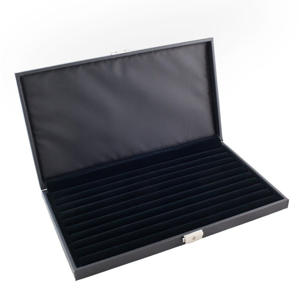 Lockable Ring & Cuff Links Jewelry Case - Holds 72+