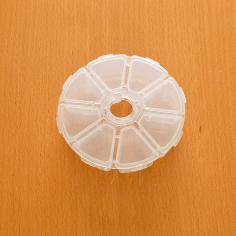 3 Pack Clear Round Plastic Multipurpose Organizer with 8 Compartments