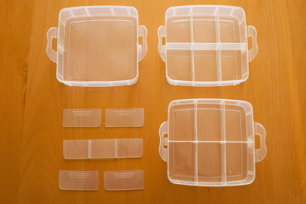 3 Tier Stackable Clear Plastic Case with Removable Dividers
