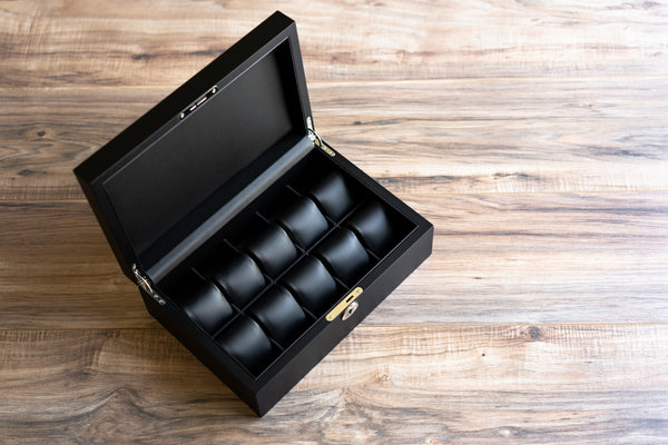 Madera 10 - Solid Top - Black - Watch Box
