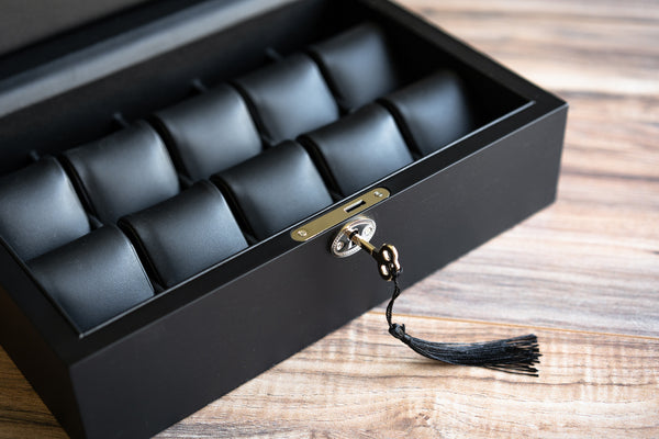 Madera 10 - Solid Top - Black - Watch Box